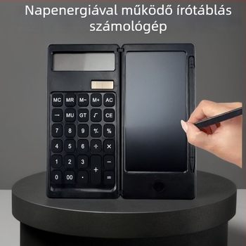 Új összecsukható írótáblás számológép diákoknak, irodai asztali napelemes számológép