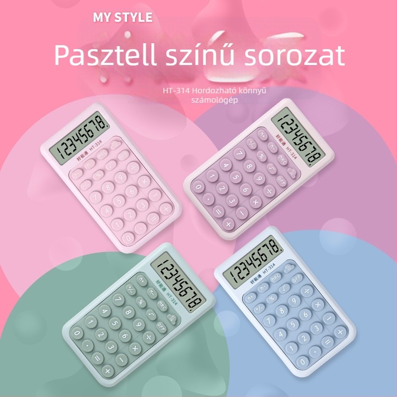 Füstös színű hordozható számológép – kompakt zsebszámológép egyetemistáknak és irodai használatra