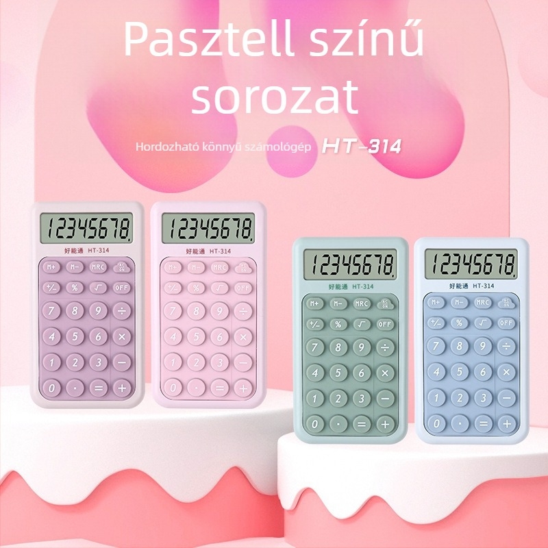 Füstös színű hordozható számológép – kompakt zsebszámológép egyetemistáknak és irodai használatra