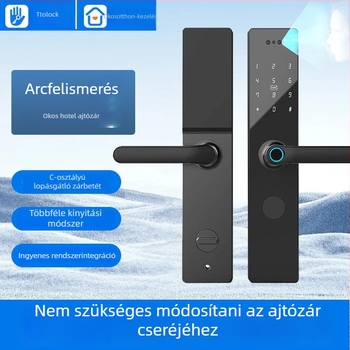 Arcfelismeréses ujjlenyomatos és jelszavas zár otthoni biztonságért, fúrás nélkül, intelligens elektronikus kártyás zár