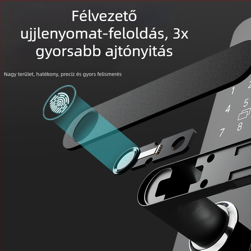 Arcfelismeréses ujjlenyomatos és jelszavas zár otthoni biztonságért, fúrás nélkül, intelligens elektronikus kártyás zár