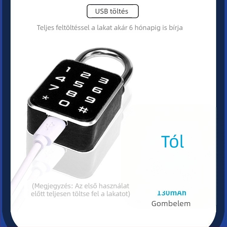 Mini ujjlenyomat- és jelszavas zár, kétoldalas feloldás, kompakt kültéri vízálló Bluetooth digitális zár szekrényhez