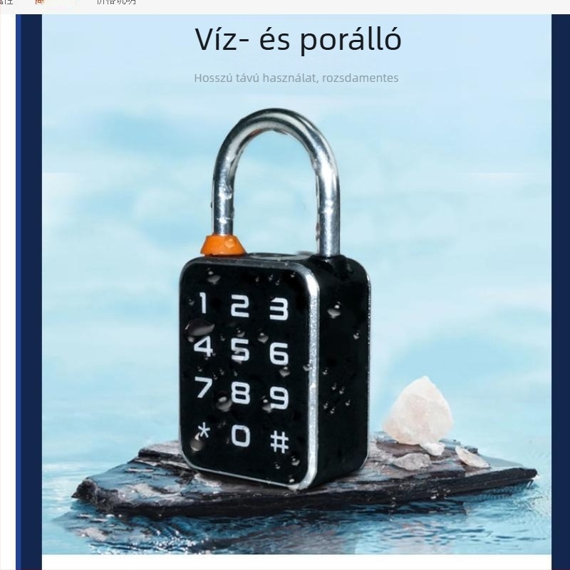 Mini ujjlenyomat- és jelszavas zár, kétoldalas feloldás, kompakt kültéri vízálló Bluetooth digitális zár szekrényhez