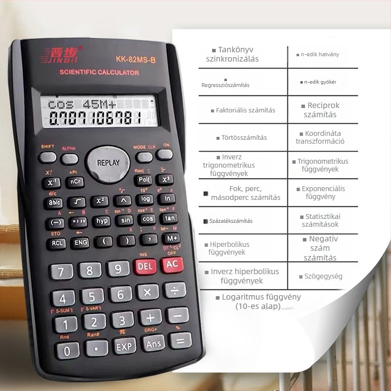 Advance 82MS többfunkciós tudományos számológép, 12 számjegyű kijelző, elemek nélkül
