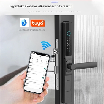 Testreszabható beltéri ajtó okoszár ujjlenyomat, kulcs, kártya és jelszó feloldással a termoszigetelt alumínium ötvözet fogantyún