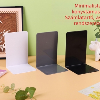 Minimalista műanyag L-alakú könyvállvány, asztali rendező