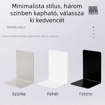 Minimalista műanyag L-alakú könyvállvány, asztali rendező