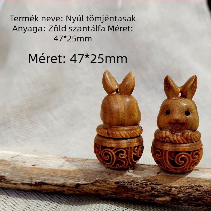 Zöld szantálfából faragott medál tök alakú motívummal, illatosító zacskóhoz és illatos golyókhoz, DIY ékszer és kulcstartó kiegészítő