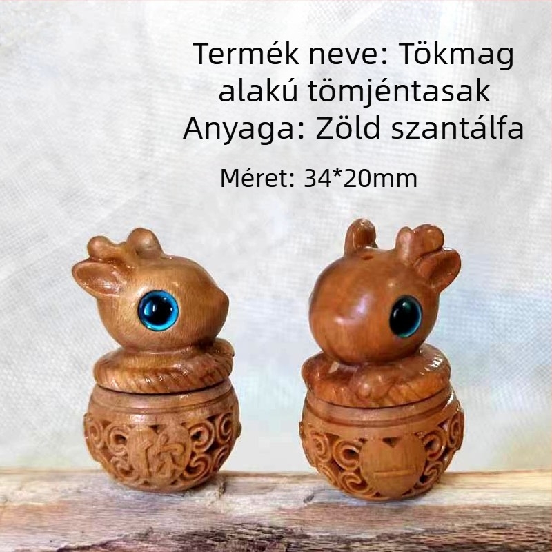 Zöld szantálfából faragott medál tök alakú motívummal, illatosító zacskóhoz és illatos golyókhoz, DIY ékszer és kulcstartó kiegészítő