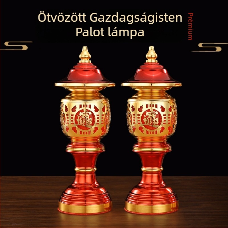 LED ötvözetből készült oltárlámpa otthoni imádsághoz – Buddha és Guan Gong lámpa, hálózati csatlakozással