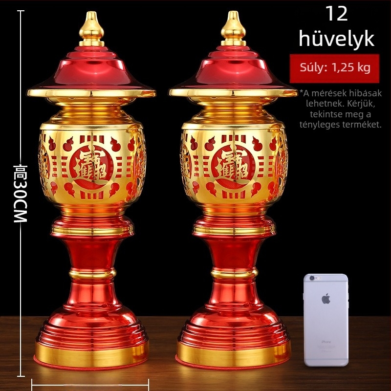 LED ötvözetből készült oltárlámpa otthoni imádsághoz – Buddha és Guan Gong lámpa, hálózati csatlakozással