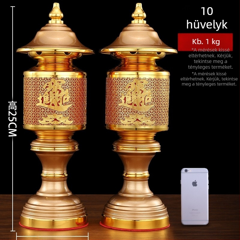 LED ötvözetből készült oltárlámpa otthoni imádsághoz – Buddha és Guan Gong lámpa, hálózati csatlakozással