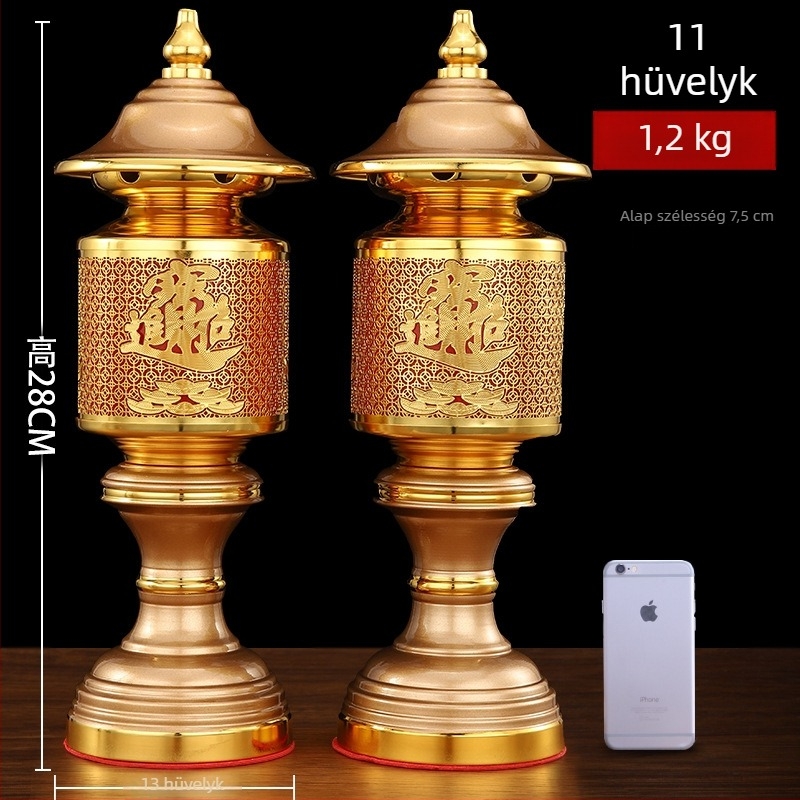 LED ötvözetből készült oltárlámpa otthoni imádsághoz – Buddha és Guan Gong lámpa, hálózati csatlakozással