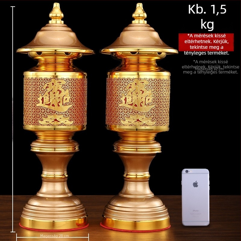 LED ötvözetből készült oltárlámpa otthoni imádsághoz – Buddha és Guan Gong lámpa, hálózati csatlakozással