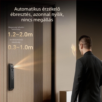 3D arc felismeréses okoszár, automatikus ujjlenyomat- és jelszó-hozzáféréssel, elektronikus zár megfigyelő kamerával