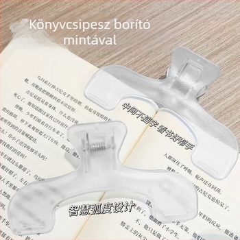 Átlátszó könyvklipsz nišis dizájnnal, praktikus jegyzet-tartó diákok számára, megakadályozza az oldalak fordulását, modell E18