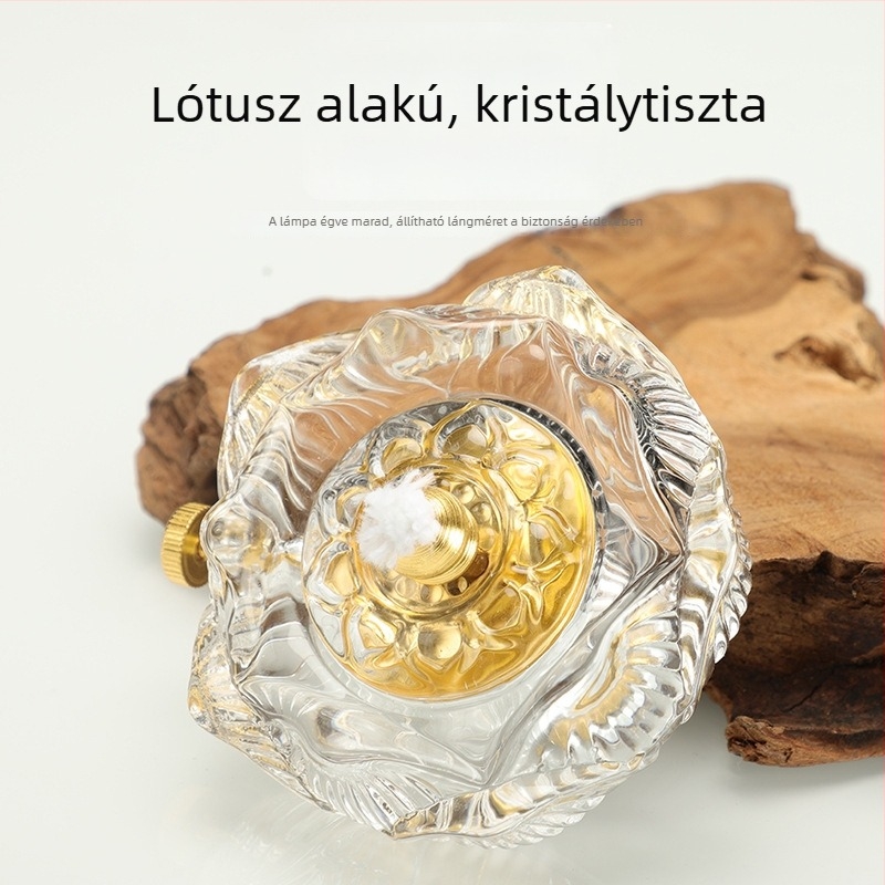 Kiváló minőségű enamelezett olajlámpa, rézből, szélálló és állítható vajlámpa otthoni buddhista liturgiához