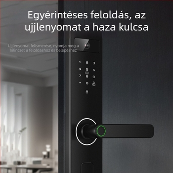 HD macskaszemes videókaputelefon, jelszavas zár, egy mozdulatra nyíló, félvezető ujjlenyomat-zár, félautomata intelligens ajtózár