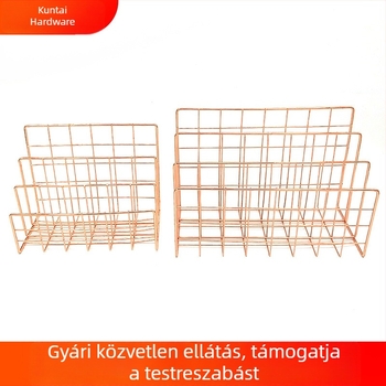 Három rekeszes fém íróasztali rendező dokumentumokhoz és könyvekhez