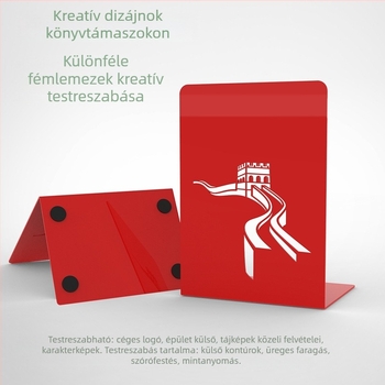 Lézerrel kivágott fém könyv-tartók Nagy Fal motívummal, az Ön rajzai szerint testre szabva.