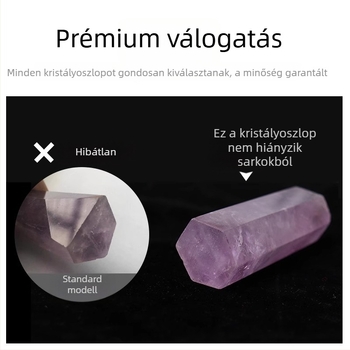 Lila ametiszt hexagonális prizmás kristályos oszlop dekorációhoz és energiatisztításhoz