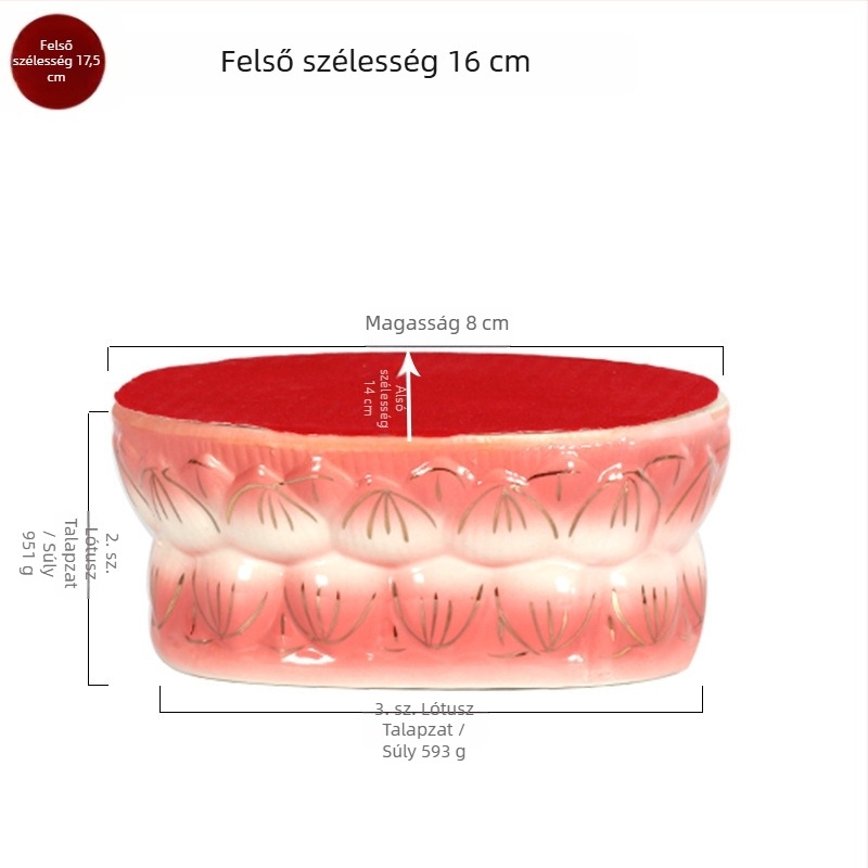 Kerámiából készített Guanyin szobor számára lótusz-reliefes talp és emelő párna
