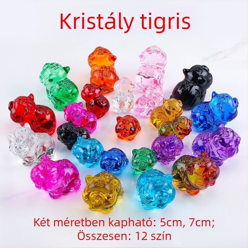 Kristálytigris figurája, Tigris éve, glazúrozott csillagjegy dekoráció a nappaliba