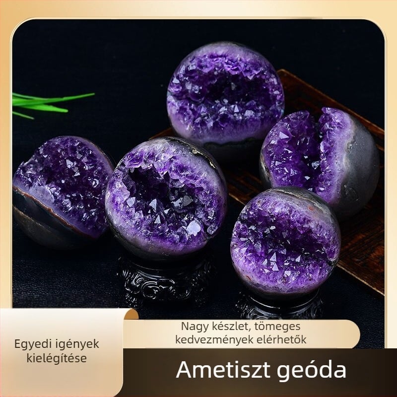 Ametiszt barlangkristály – otthoni dekoráció, exkluzív ajándék
