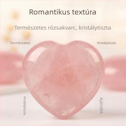 Természetes rózsaszín kvarc szív alakú medál, rózsaszín kristály szív alakú nyaklánc, félkő kristály ékszer.