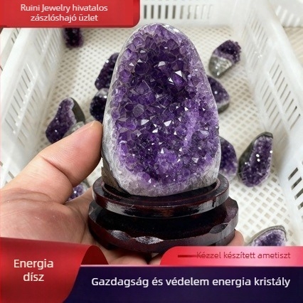Ametiszt kristály fürt és blokk, természetes lila nyers ásvány