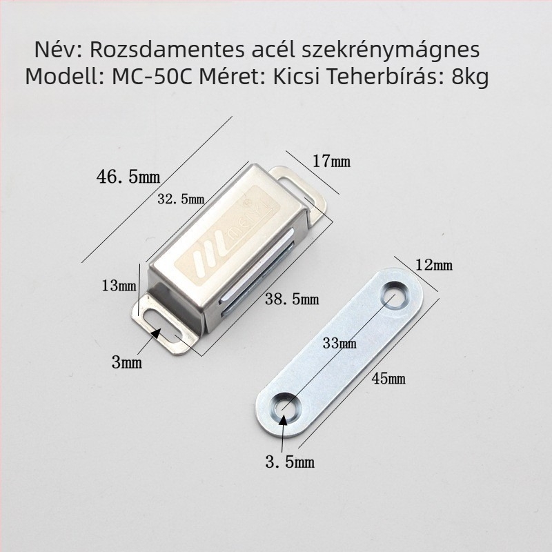 Rozsdamentes acél szekrényajtó mágnes – erős mágnes