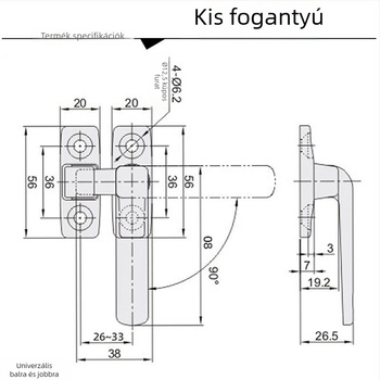 304 rozsdamentes acél zárható fogantyú szekrényajtókhoz, modell LCL-LCR80/100, tömör kivitel, FHS31/41 mechanikus szekrényekhez