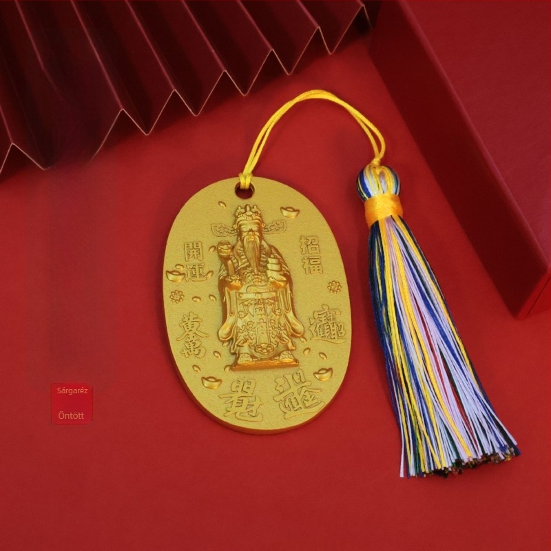 Kétszínű kínai csomóval és füzérrel készült Lótusz-Buddha kéz medál autó belső dekorációhoz