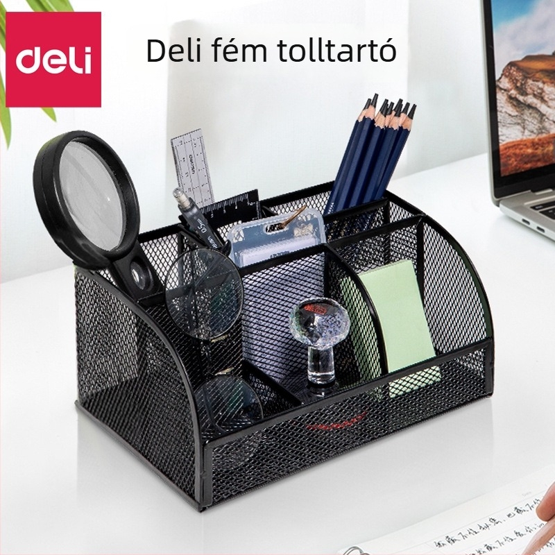 Deli 8903 fém rácsos tolltartó – irodai asztali rendező