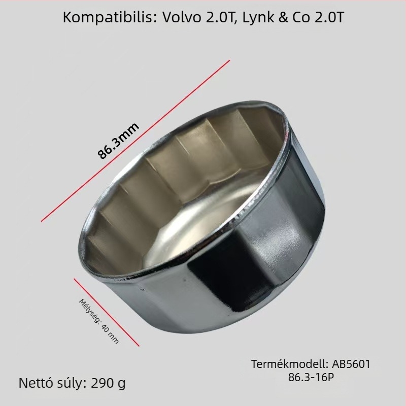 Volvo XC60 olajszűrő kulcs – acélból készült eszköz az olajszűrő elem szétszereléséhez és összeszereléséhez