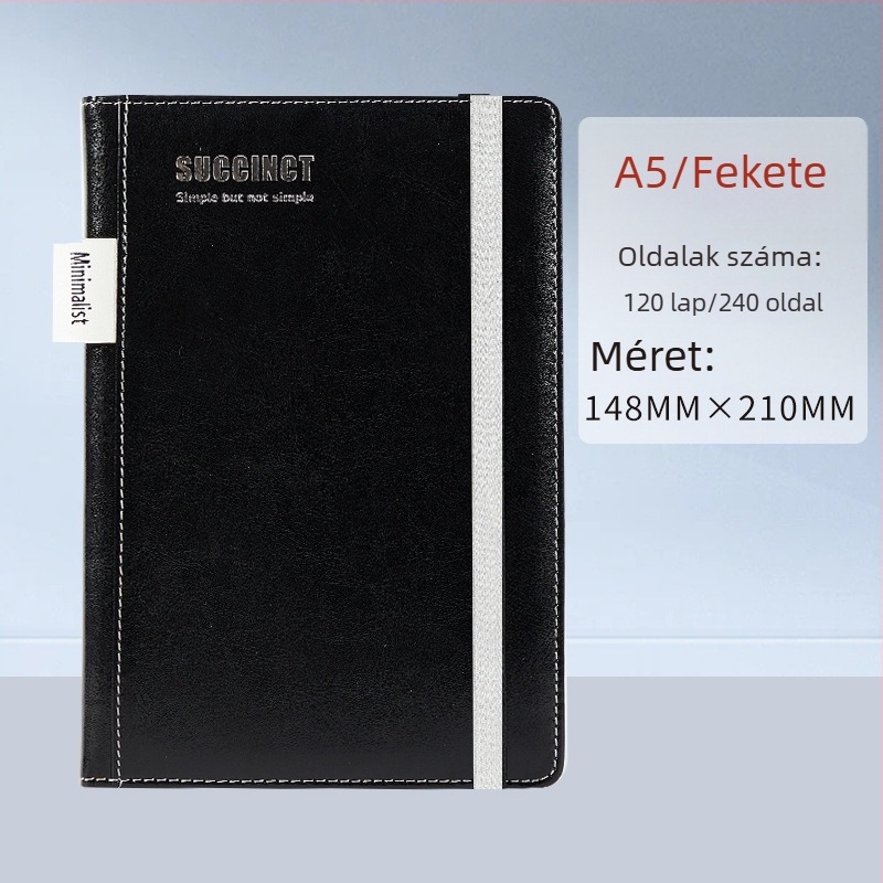 A5-ös üzleti notesz, luxus irodai megbeszélésekhez, oldalsó zsebek a jegyzetekhez, logóval testreszabható