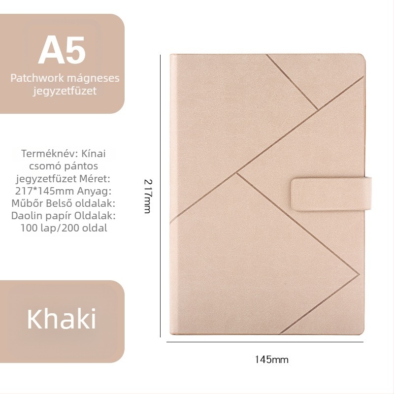 Személyre szabott üzleti notesz minimalista kialakítással, méretek A5 és B5, retro kreatív napló, műbőr borító, ragasztott kötés, Daolin papír, 80 g/m², logó testreszabás