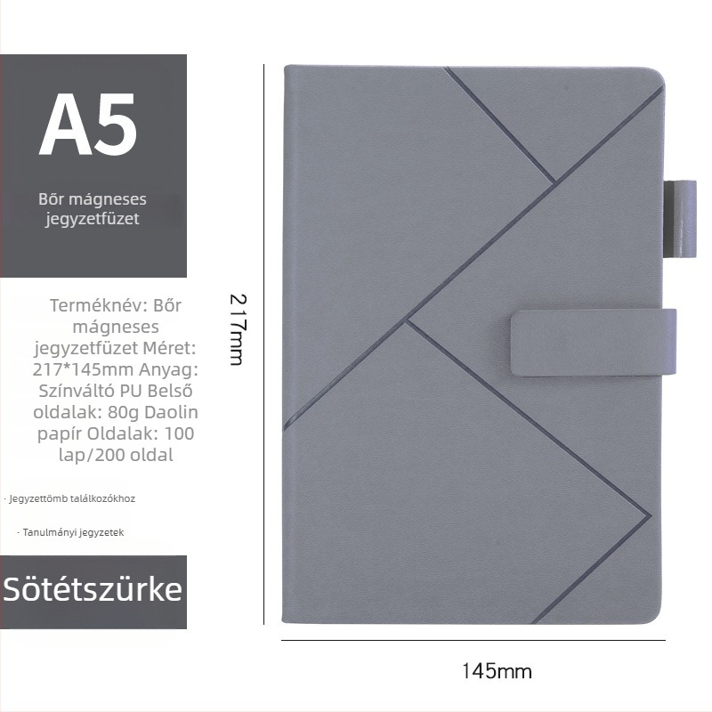Személyre szabott üzleti notesz minimalista kialakítással, méretek A5 és B5, retro kreatív napló, műbőr borító, ragasztott kötés, Daolin papír, 80 g/m², logó testreszabás