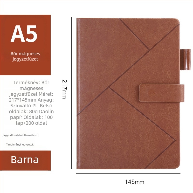 Személyre szabott üzleti notesz minimalista kialakítással, méretek A5 és B5, retro kreatív napló, műbőr borító, ragasztott kötés, Daolin papír, 80 g/m², logó testreszabás