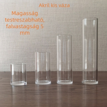 Kristályból készült kör alakú tolltartó, sminkecsetek tárolója és asztali rendező kis kristályvázával
