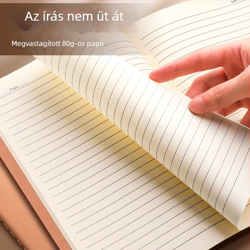 A4-es kraftpapír notesz diákoknak, olvasási napló és jegyzet, puha fedél, 60 oldal, vonalas