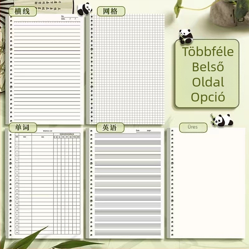 A5-ös notesz kínai stílusú tinta-árnyalat dizájnnal, leválasztható spirálkötéssel, vast papírral, tanuláshoz és vizsgára felkészüléshez