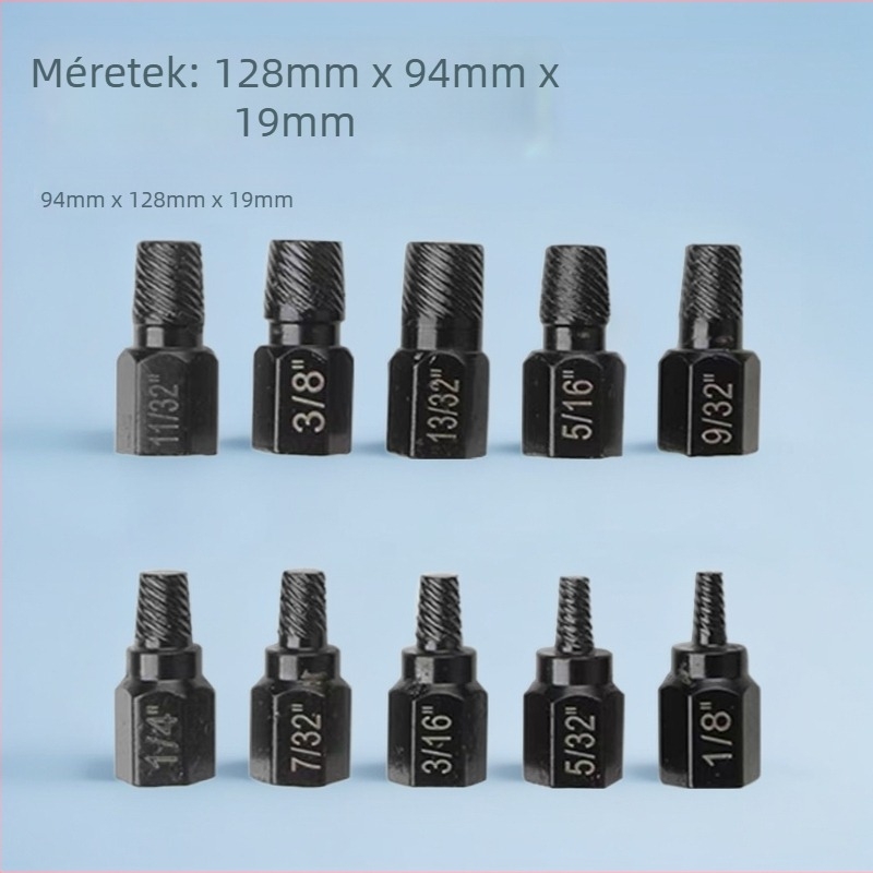 Changsheng 10 darabos mini csavar-eltávolító készlet sérült csavarok és anyák eltávolítására (1/8–13/32 hüvelyk)
