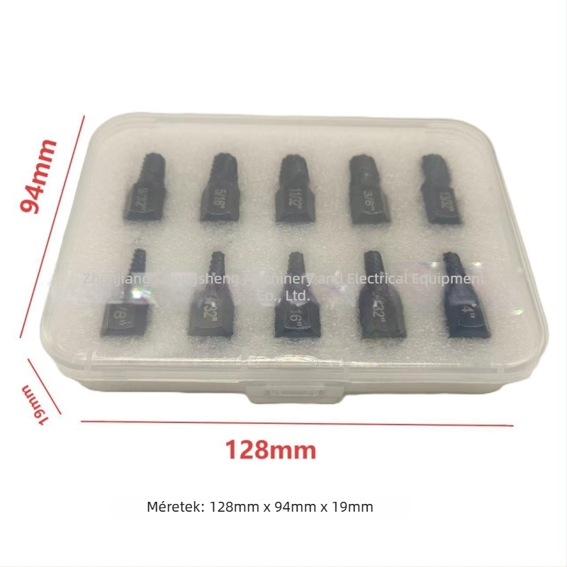 Changsheng 10 darabos mini csavar-eltávolító készlet sérült csavarok és anyák eltávolítására (1/8–13/32 hüvelyk)
