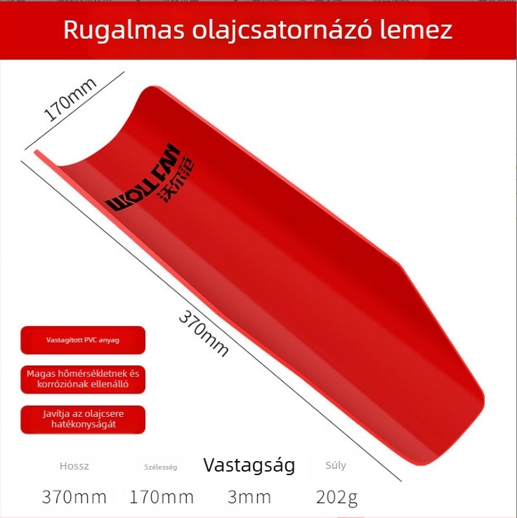Rugalmas olajvezető eszköz összecsukható tölcsérrel