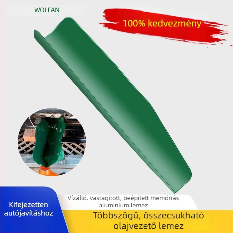 Rugalmas olajvezető eszköz összecsukható tölcsérrel
