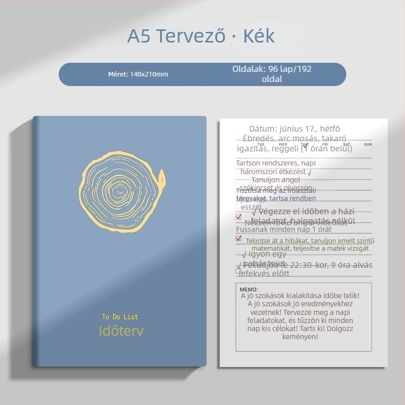 A5 jegyzetfüzet PU bőr borítással – 2026-os tervező üzleti és irodai használatra, értekezletek jegyzetei, időgazdálkodás, munkaterv