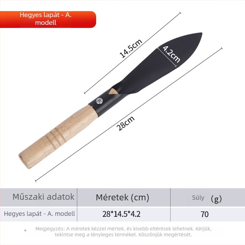 Mangánacél kertészeti ásó virágültetéshez és palántaátültetéshez