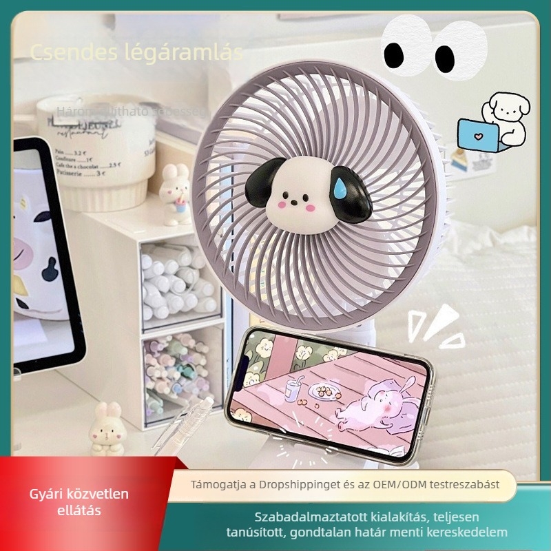 3 az 1-ben kézi ventilátor klipszekkel: irodába, asztalra és kollégiumba – újratölthető mini ventilátor