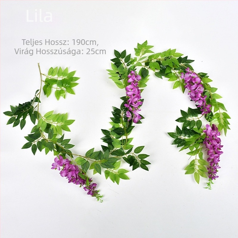 Mesterséges wisteria virágokkal kúszónövény beltéri és kültéri esküvői dekorációhoz